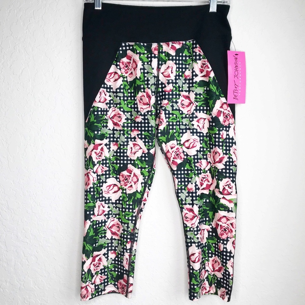 Betsey Johnson Performance Capri Leggings, Sz M